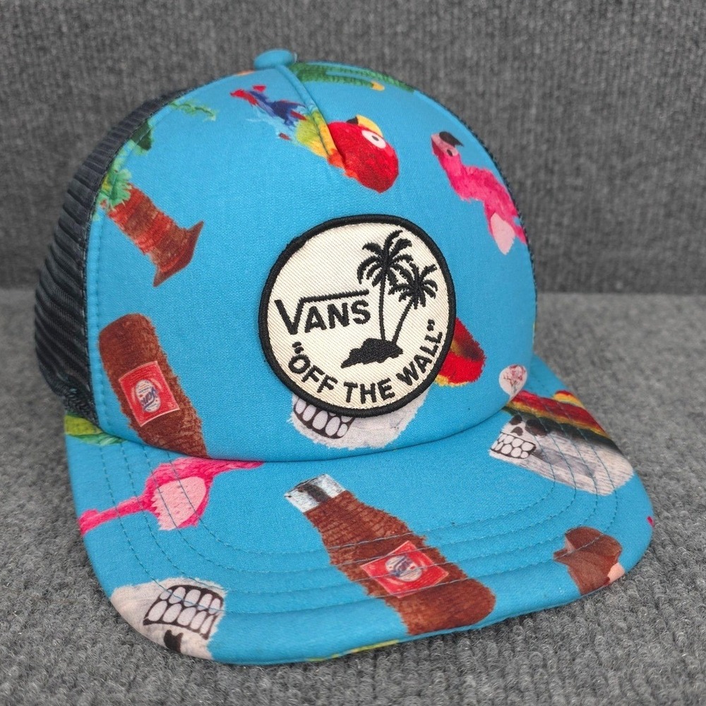 Vans Hat Cap Mens Adjustable Foam Front Strap Back Blue Trucker Skate Streetwear